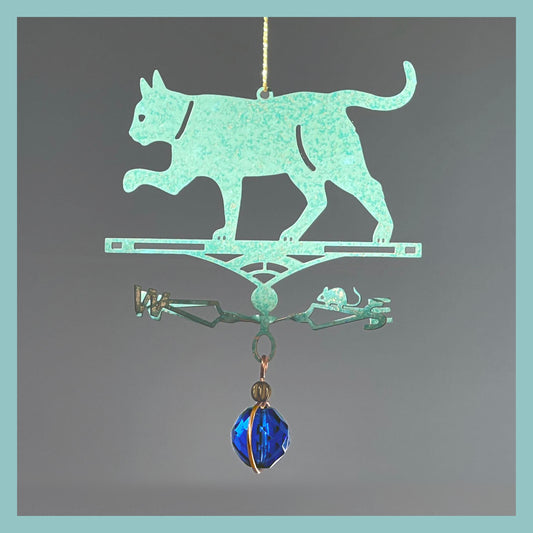 Cat Theme Ornament - Copper Weathervane