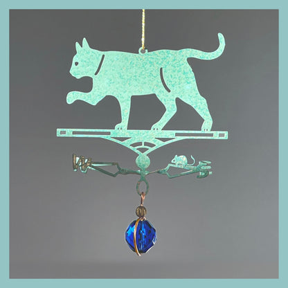 Cat Theme - Miniature Copper Weathervane Ornament - Wild Bunch Studio