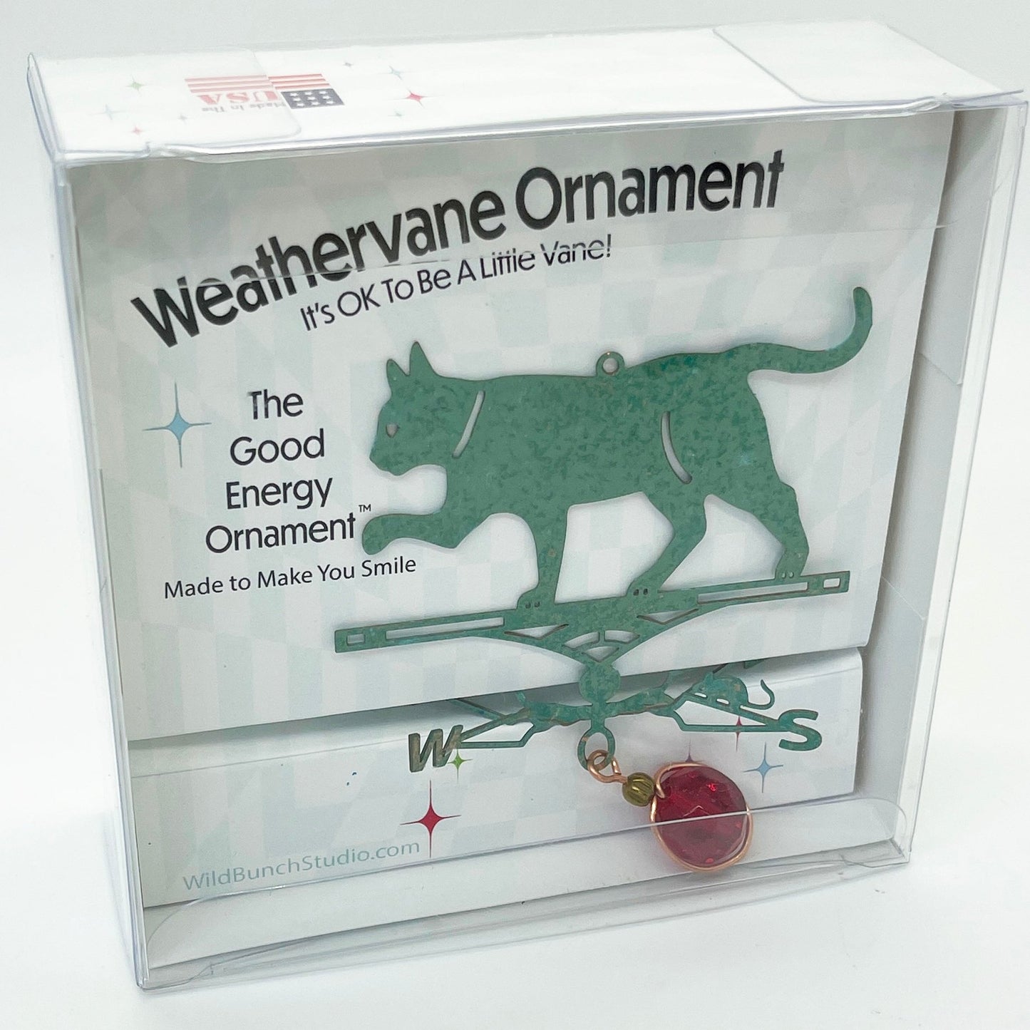 Cat Theme - Miniature Copper Weathervane Ornament - Wild Bunch Studio