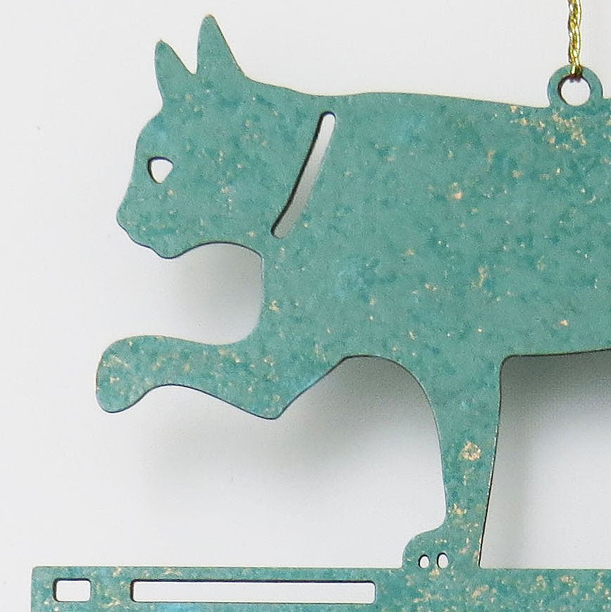 Cat Theme - Miniature Copper Weathervane Ornament - Wild Bunch Studio