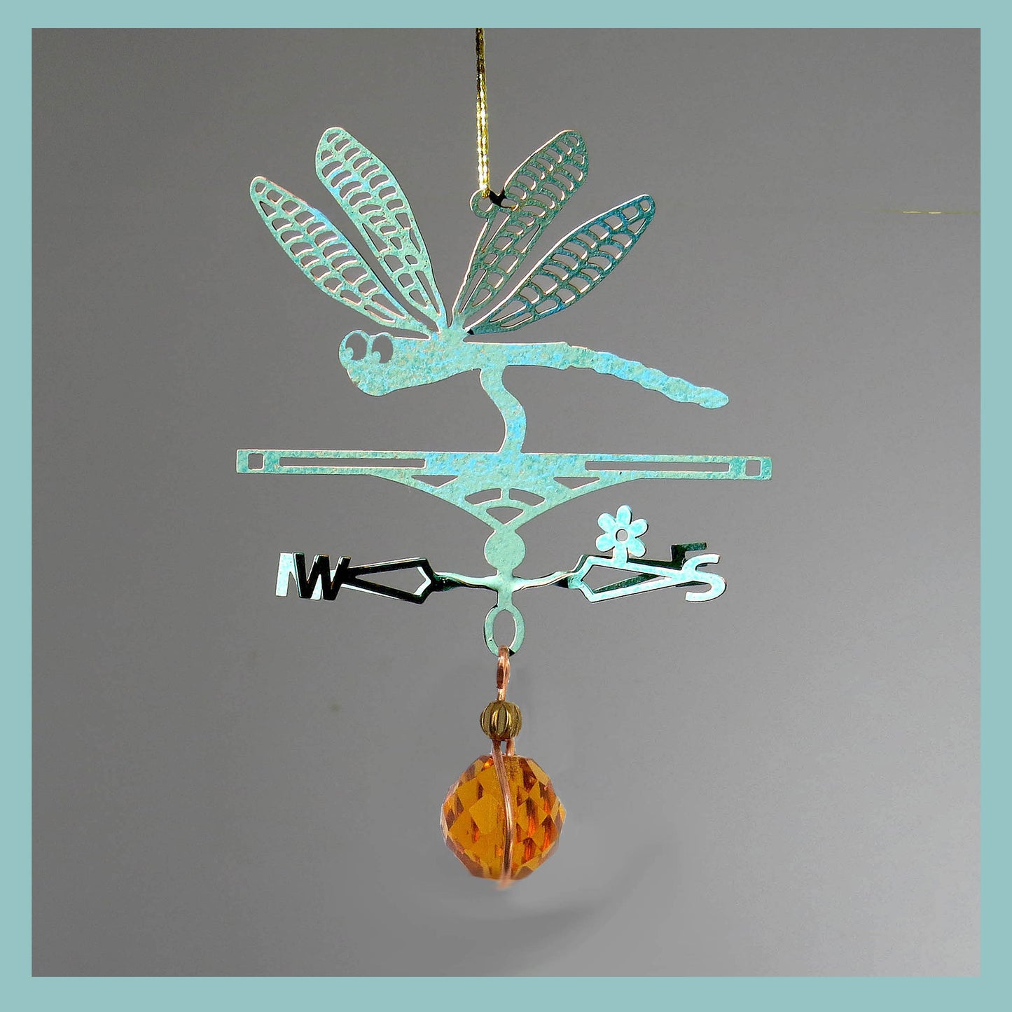 Dragonfly Theme Ornament - Copper Weathervane