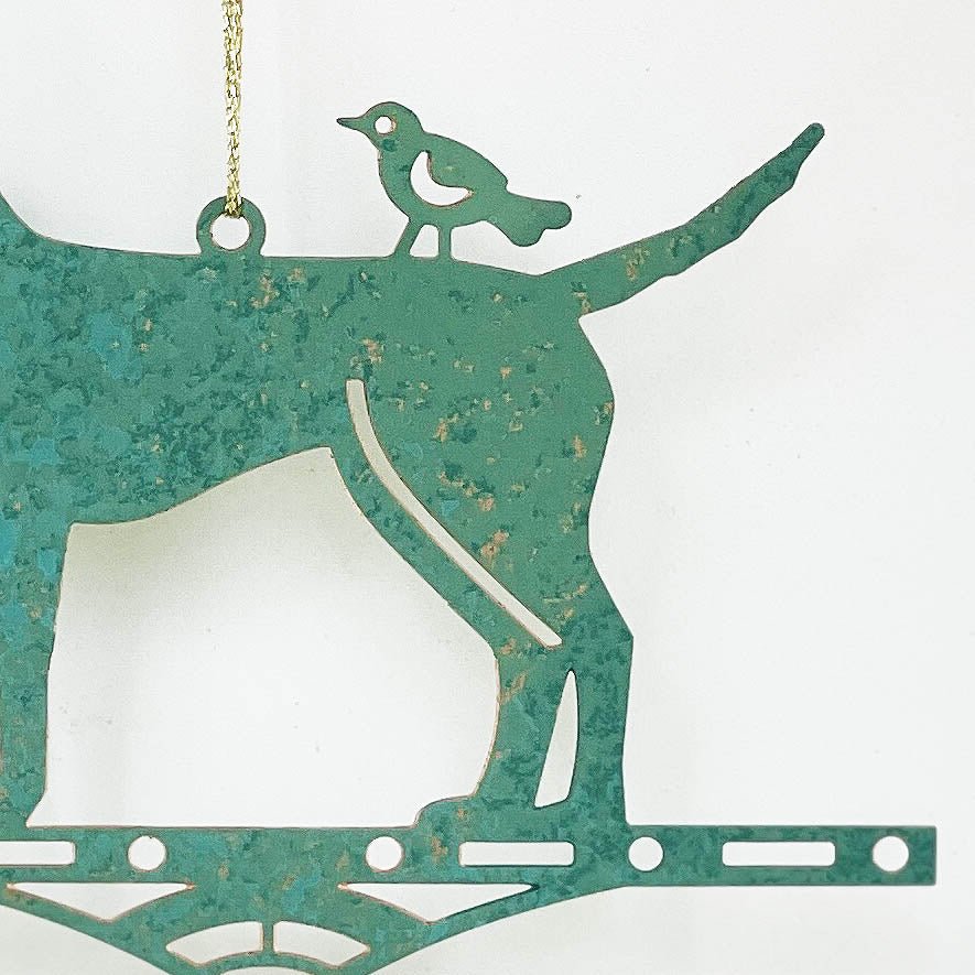 Dog Theme Gift - Miniature Copper Weathervane Ornament - Wild Bunch Studio