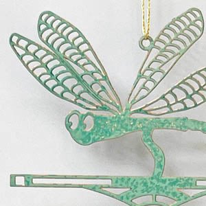 Dragonfly Theme - Miniature Copper Weathervane Ornament - Wild Bunch Studio