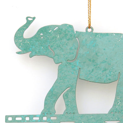 Elephant Theme - Miniature Copper Weathervane Ornament - Wild Bunch Studio