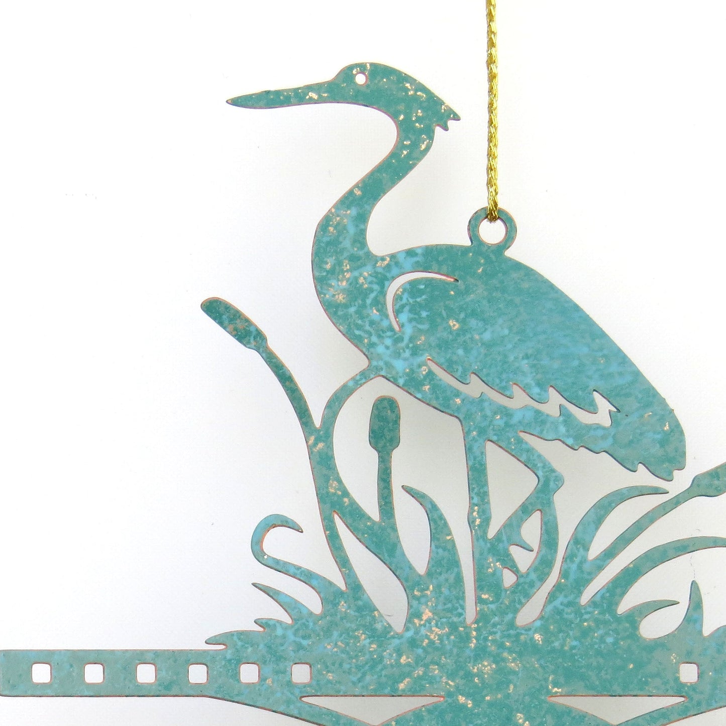 Heron Wildbird Theme - Miniature Copper Weathervane Ornament - Wild Bunch Studio