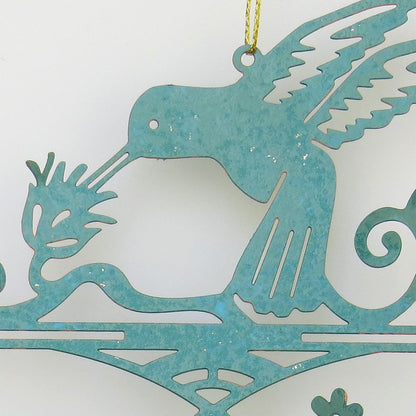 Hummingbird Theme Ornament - Copper Weathervane