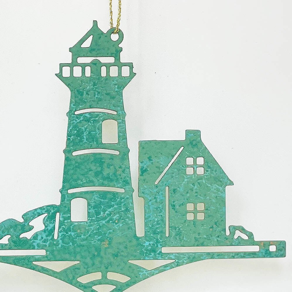 Lighthouse Coastal Theme Gift - Miniature Copper Weathervane - Wild Bunch Studio