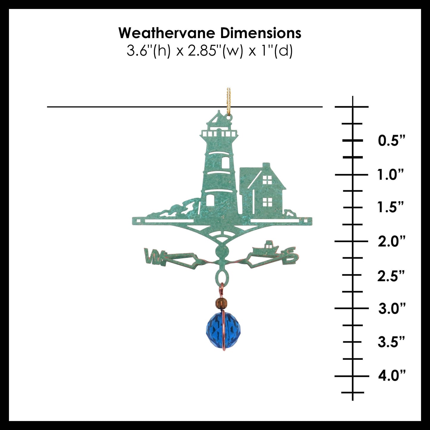 Lighthouse Coastal Theme Gift - Miniature Copper Weathervane - Wild Bunch Studio