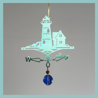 Lighthouse Coastal Theme - Miniature Copper Weathervane - Wild Bunch Studio