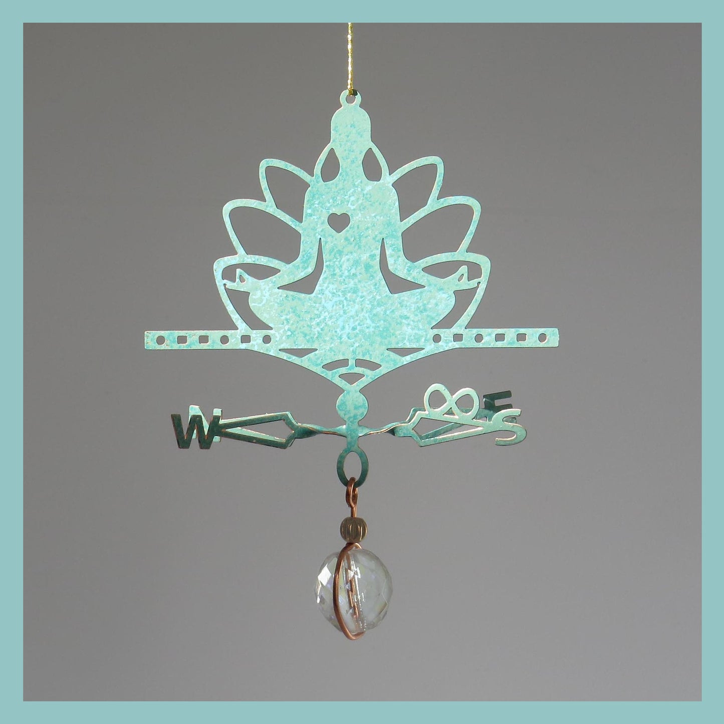 Nameste Yoga Theme Ornament - Copper Weathervane