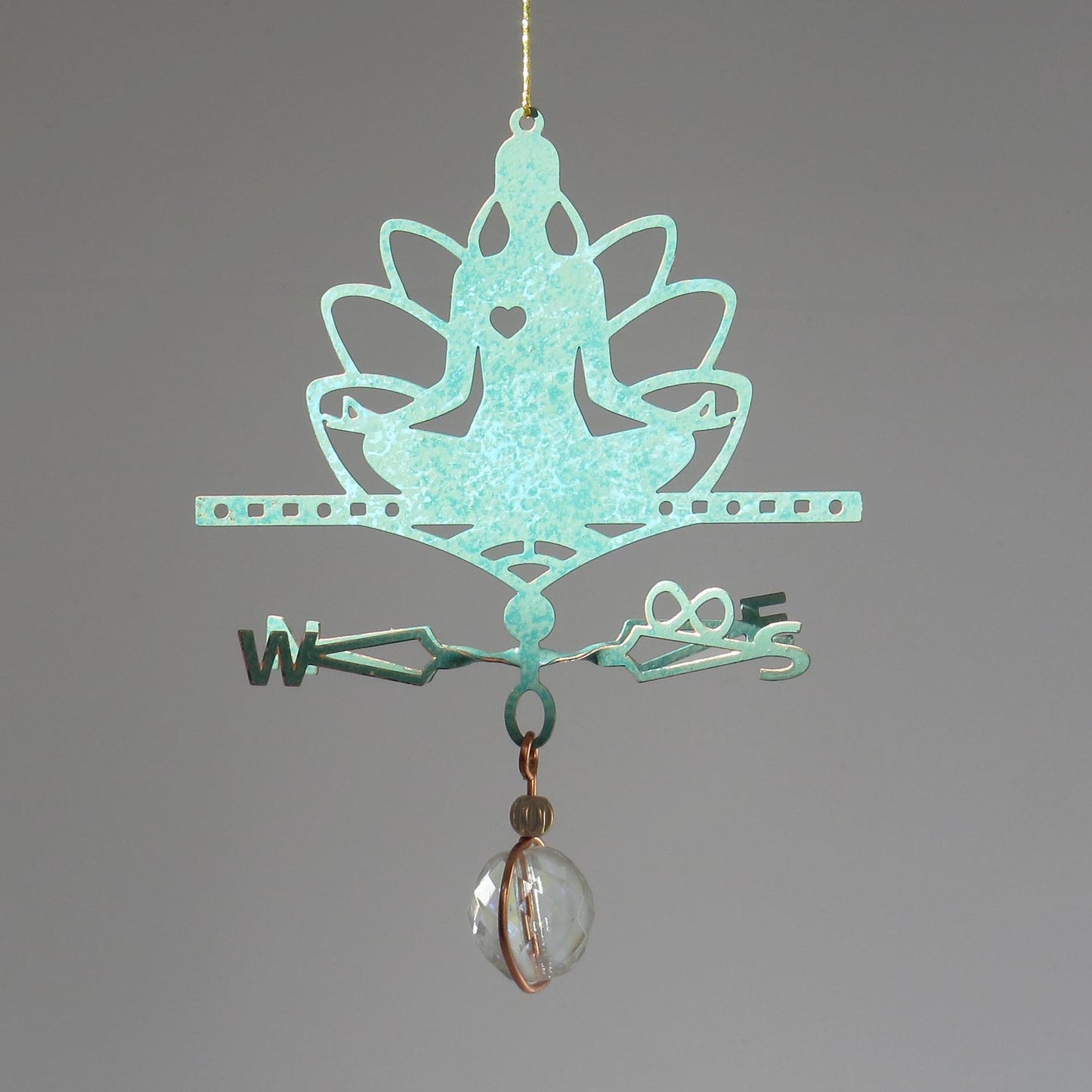 Nameste Yoga Theme Ornament - Copper Weathervane